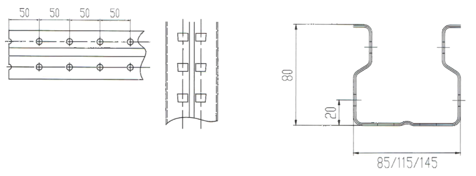 Storage Rack Roll Forming Machine drawing