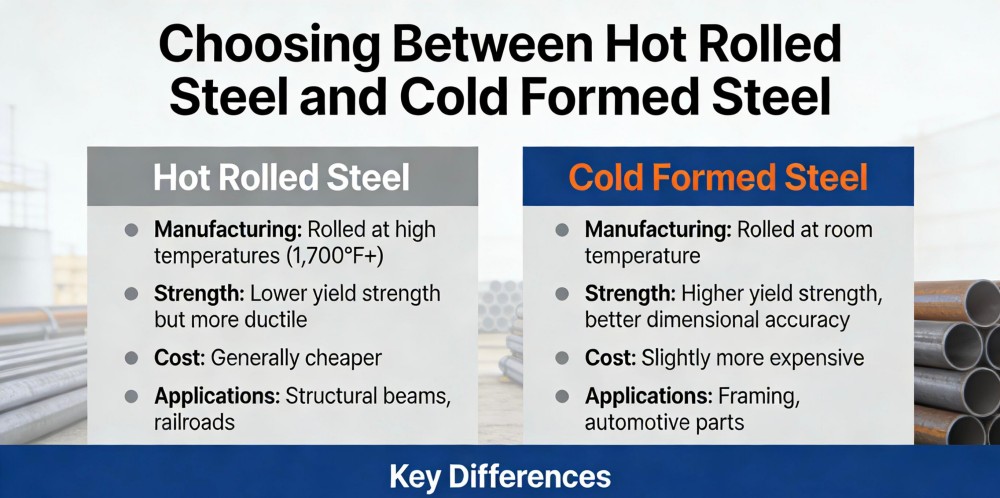 Choosing Between Hot Rolled Steel and Cold Formed Steel